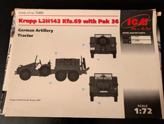 ICM 72461 Krupp L2H143 Kfz.69 Pak 36 1/72 WWII German Artillery Tractor Model