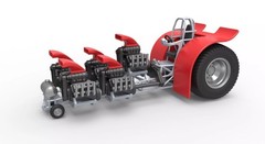 3D Printed 1:25 Scale Pulling Tractor with 5 Engines Model Kit