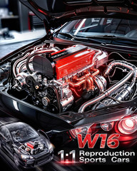 4-Cylinder Engine Model Kit for Adults, 918PCS Mini Working Model with Moving Pi