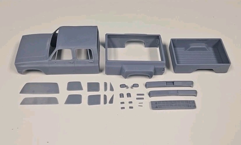 ABS-LIKE RESIN 3D PRINTED 1/25 1985 CHEVROLET K30 CREW CAB DUALLY BODY