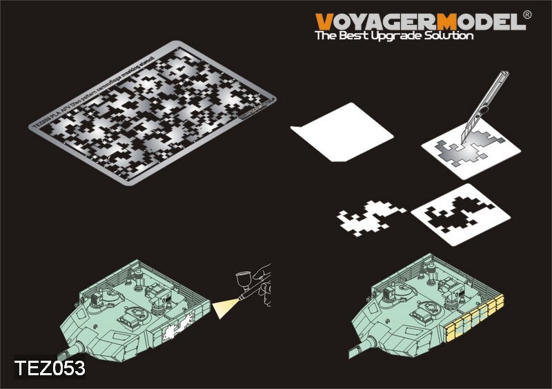 1/35 TEZ053 PLA AFV digital camouflage masking stencil 1 (GP)