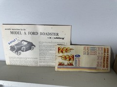 Hubley Model A Ford Roadster Metal Kit Unassembled Vintage Die Cast Parts Box