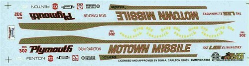 Slixx 1888 Motown Missile Cuda P/S Don Carlton 1/25 decal