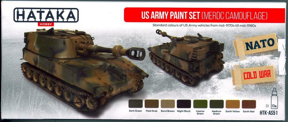 Hataka Hobby Paints US ARMY MERDC CAMOUFLAGE COLORS Acrylic Paint Set