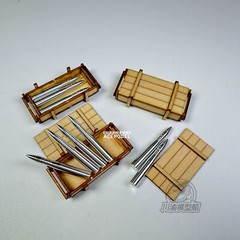1/16 Vehicle Tank 88mm Metal Ammunitions+Wooden Ammo Boxes Detail-up Upgrade Kit