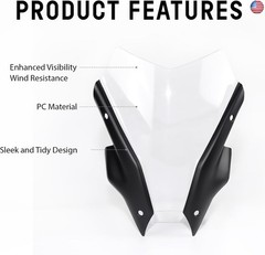 Windshield for Yamaha MT09 FZ09, Transparent Wind Shield Front Windscreen Air