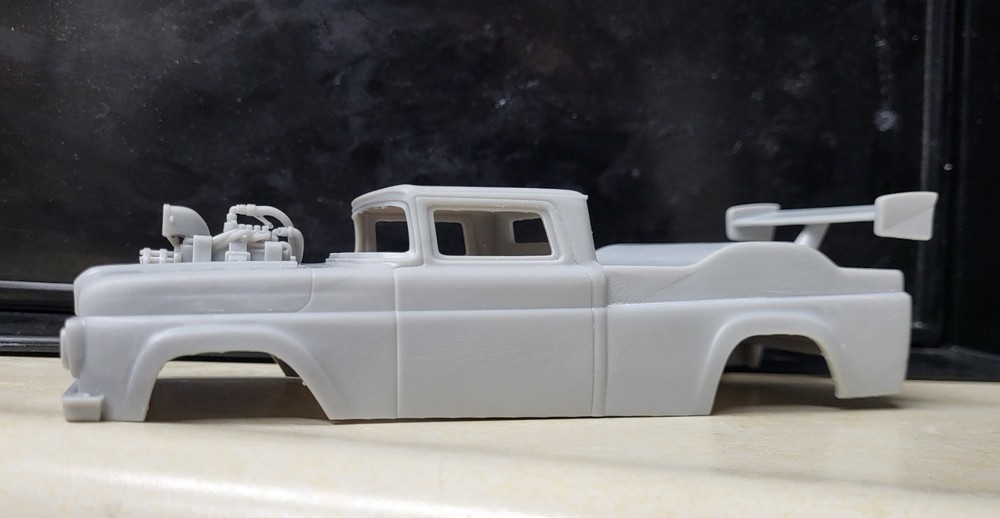 1/24 scale resin 3d printed 1959 Ford F25 Blown Pro Mod drag body model slot car