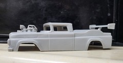 1/24 scale resin 3d printed 1959 Ford F25 Blown Pro Mod drag body model slot car