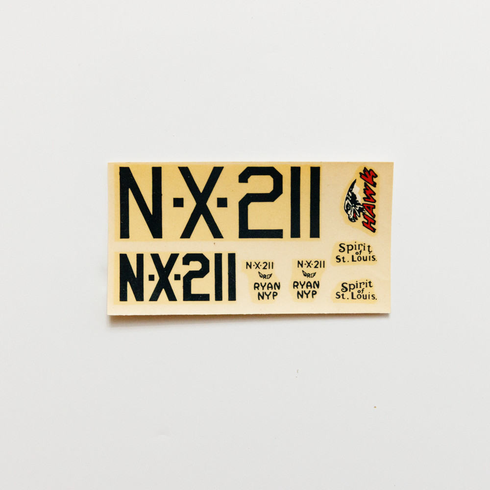 Vintage Hawk Model Company Spirit of St. Louis N-X-211 Decal Rare