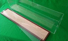 27 x 5 x 10 Acrylic Display Case for Trucks Ocean Liner Cruise Ships wooden base
