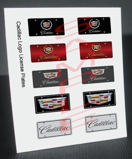 CADILLAC LOGO miniature LICENSE PLATES for 1/25 scale MODEL CARS—PLEASE READ