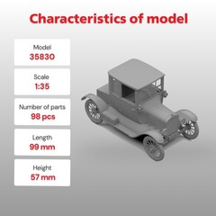 ICM 35830 – Doctors Coupe 1918 Model T, American Car – Model Kit in 1:35 Scale