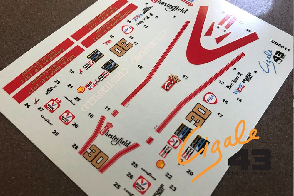 NEW Decals McLaren M23 1977 F1 1/43rd scale for Tameo Kits by Cigale 43 CDS011