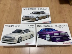 1/24 Aoshima Insurance Nissan President Y31 Cima Toyota13 Crown Collectables 17+