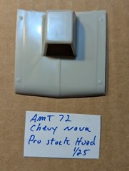 AMT 72 CHEVY NOVA PRO STOCK HOOD NEW! 1/25