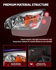 Headlight Assembly Compatible with 2004 2005 Amber-Chrome/for 2004-2007 Malibu