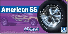 Aoshima 06624 American SS 15″ Wheels & Tires Set #107 1/24 Scale