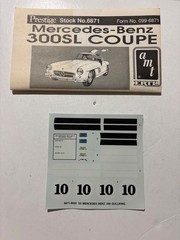 Model Car Parts – AMT 1955 Mercedes Benz 300SL instructions & decals ONLY 1/25