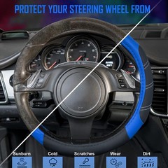 Car Pass Line Rider Microfiber Leather Sporty Steering Wheel Cover Universal