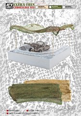 AFV Club AC35019-21 Extra Thin Camouflage Net Desert Tan +Jungle Green+Snow Grey