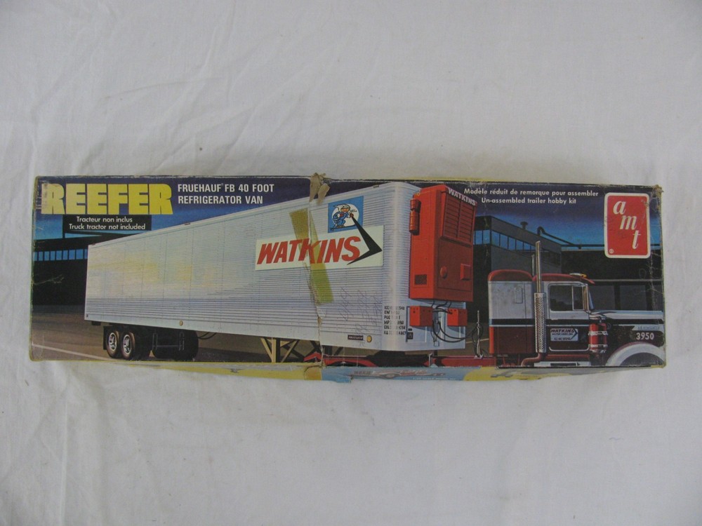 Vintage 1971 AMT 1/25 Watkins Fruehauf 40ft. Reefer Semi Trailer Kit #T507 Read!
