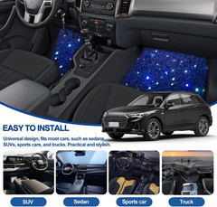Starlight Floor Mats for Car, LED Fiber Optic Mats with App Control, Universal F