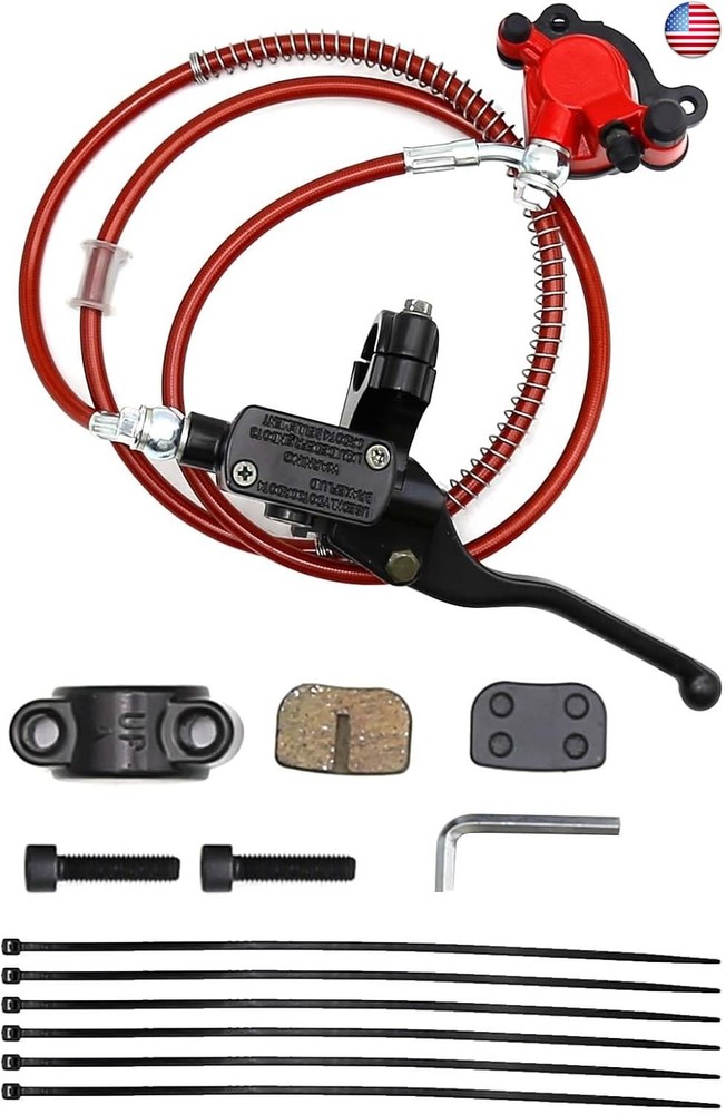 Mini Bike Brake Kit Hydraulic Disc Hand Brake the Left of The 7/8” Handlebars