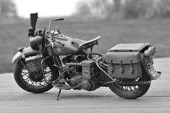 WWII Harley-Davidson WLA 750 Pro Built 1:9 Scale Italeri Motorcycle NICE!