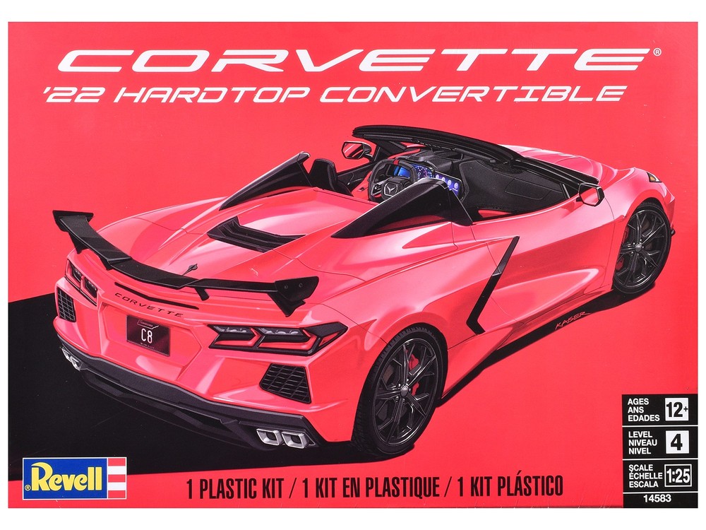 Revell 14583 1/25 Level 4 Model Kit 2022 Chevrolet Corvette C8