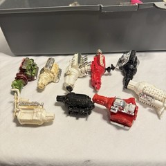Vintage Car Model Kit Junkyard Mixed Parts Lot Wheels Chairs License Plates More