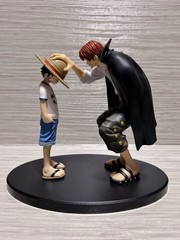 One Piece Luffy & Shanks Childhood Figure Statue Anime PVC Collectible Used
