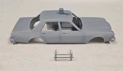 ABS-LIKE RESIN 3D PRINTED 1/25 1976 PLYMOUTH VOLARE SEDAN POLICE CRUISER BODY