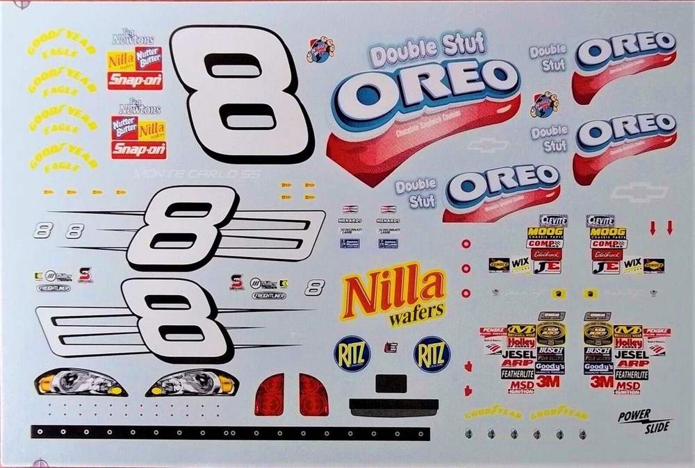 NASCAR DECAL # 8 OREO DOUBLE STUF 2006 BGN MONTE CARLO MARTIN TRUEX JR 1/24