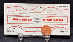 Original/Vintage 1978 DECAL Corvette Indianapolis 500 Pace Car 1/25 waterslide