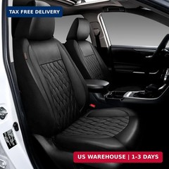 CAROMOP Faux Leather Car Seat Covers Full Set,Luxury and Comfortable Covers for