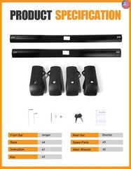 KINGGERI 300Lbs Lockable Roof Rack Cross Bars Compatible with Volkswagen VW