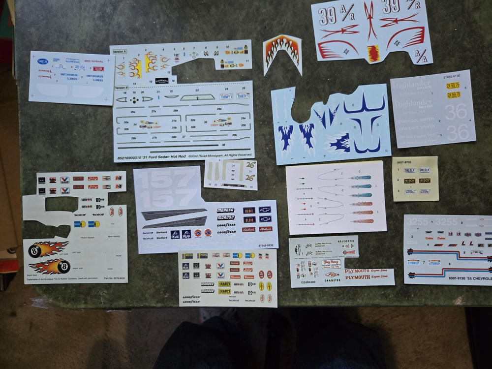 DECAL SHEET LOT 1/25 scale