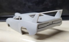 3d printed 1969 Dodge Challenger Daytona Pro Mod drag body model slot car v2
