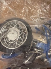 Vintage Model Motorcycle Parts Lot Misc Blue Bikes