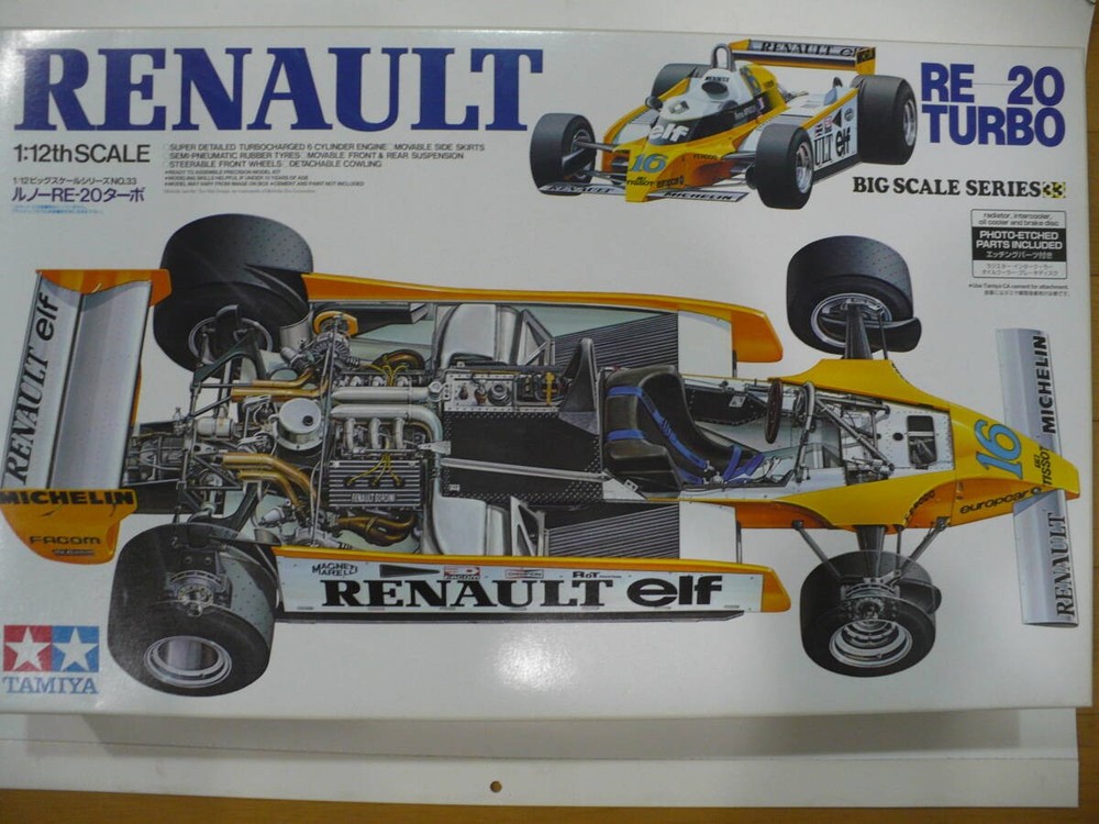 Renault RE-20 Turbo 1/12 Big Scale Series Car Model Kit with Etched Tamiya #438