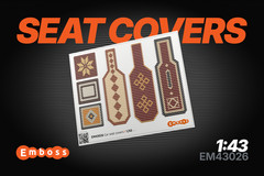 1:43 3D Interior Detail Set Car Seat Covers for scale model Cars