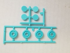 1957 Corvette WHEEL BACKS / INNER WHEELS & RETAINERS from AMT 1:25 Model Kit 57