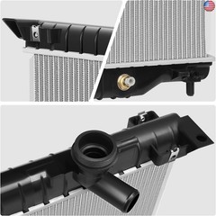 DNA Motoring OEM-RA-2458 Black Full Aluminum Core Radiator Compatible with