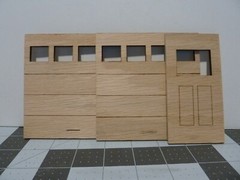 1:24 Scale Oak 3 Door Set Model Working Garage/Gas Station Diorama Accessories