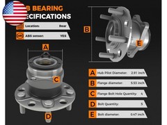 2PCS 512333 Rear Wheel Bearing Hub Assembly Compatible with Jeep Compass