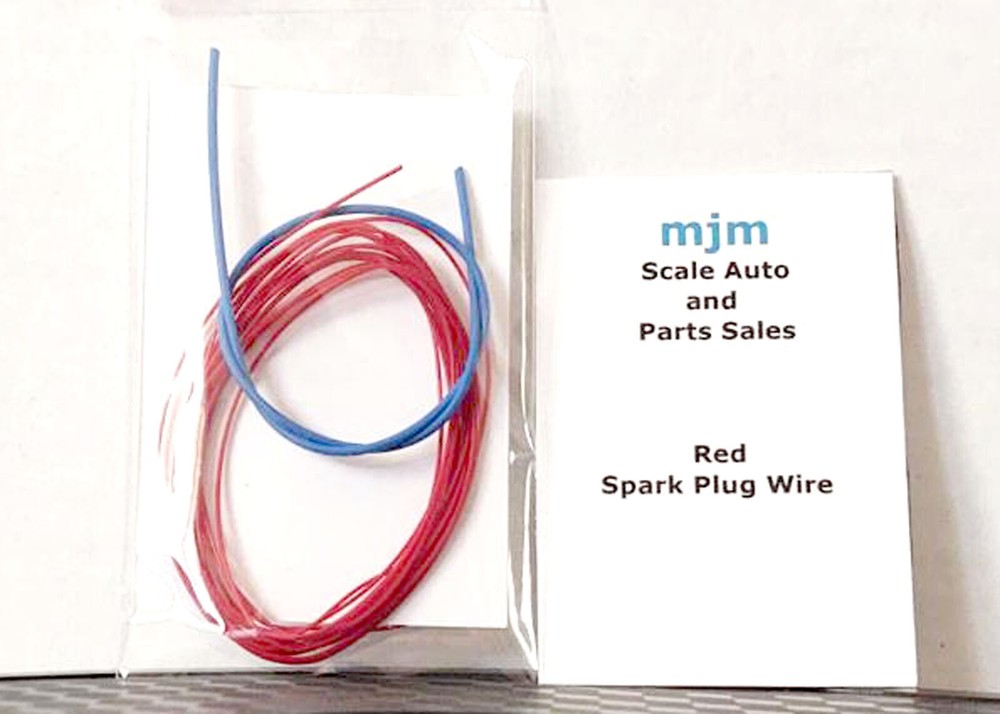 6 Feet Red Spark Plug Wire 1/24 1/25 Scale Models With Blue Boot Material