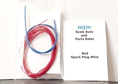 6 Feet Red Spark Plug Wire 1/24 1/25 Scale Models With Blue Boot Material