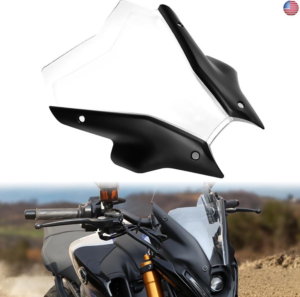 Windshield for Yamaha MT09 FZ09, Transparent Wind Shield Front Windscreen Air