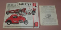 Double Dragster Kit Instructions & Booklet. Vintage AMT Kit #T-161, Issued 1961.
