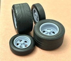 Resin 17/15 Scale inch “Cragar SS” Drag Wheels With Cheater Slicks 1/24